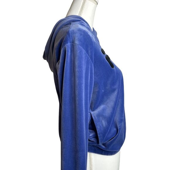 Fila Womens Velour Quarter Hoodie Marlin(Blue) Size XS - Picture 3 of 9